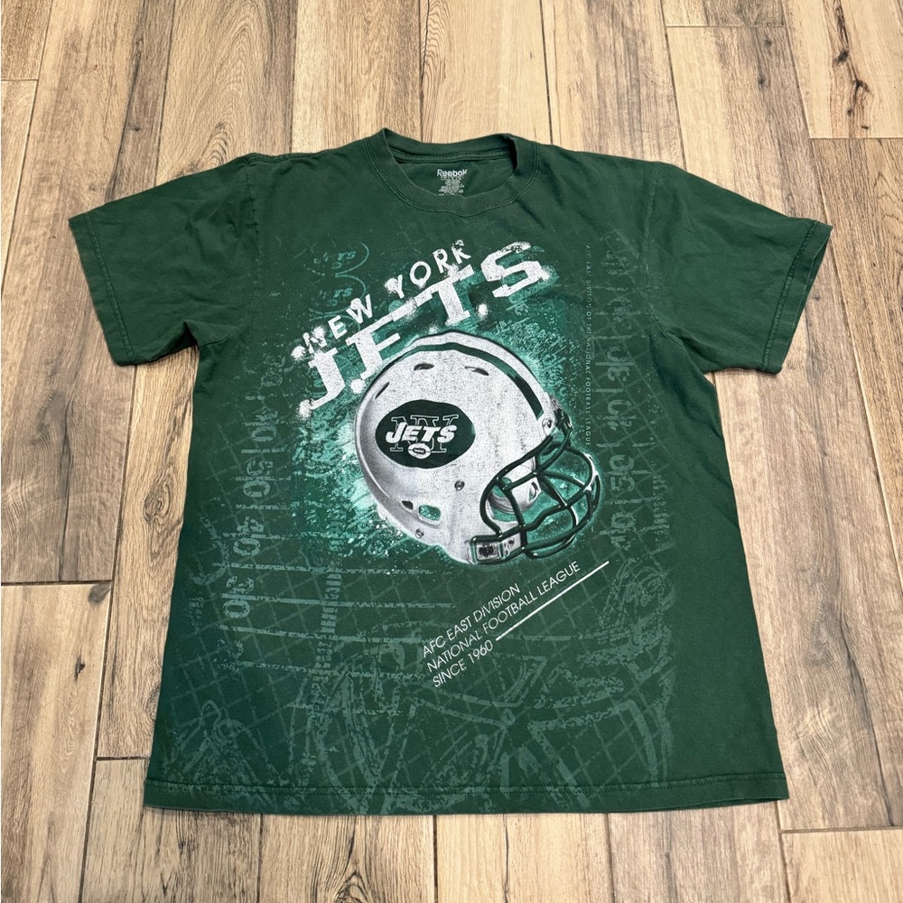 New York Jets Vintage T-shirt Helmet Graphic Large Reebok 90s Vintage Rare